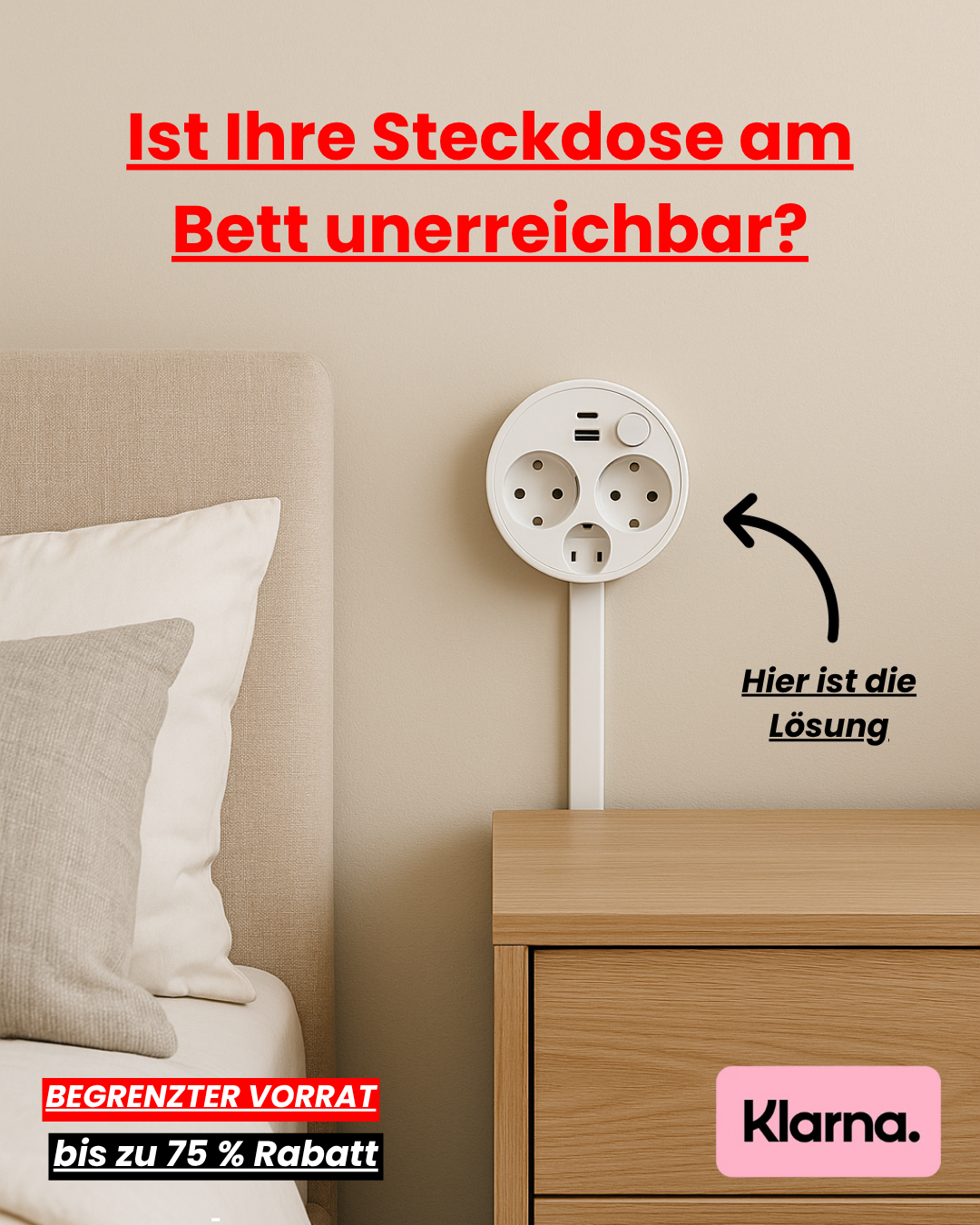 INIA® – Erweiterbare und drehbare Steckdosenverlängerung V1 (EU-Stecker)