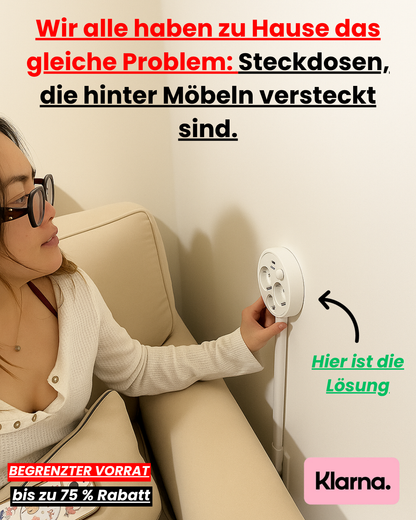 INIA® – Erweiterbare und drehbare Steckdosenverlängerung V1 (EU-Stecker)